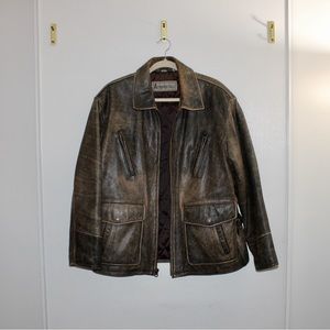 Vintage Genuine Leather Men’s Flight Jacket
